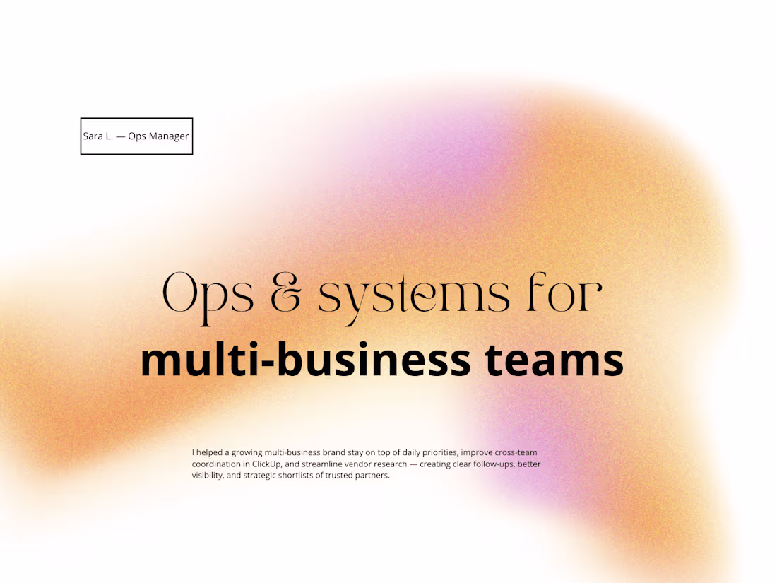 Cover image for Operations / Project Manager