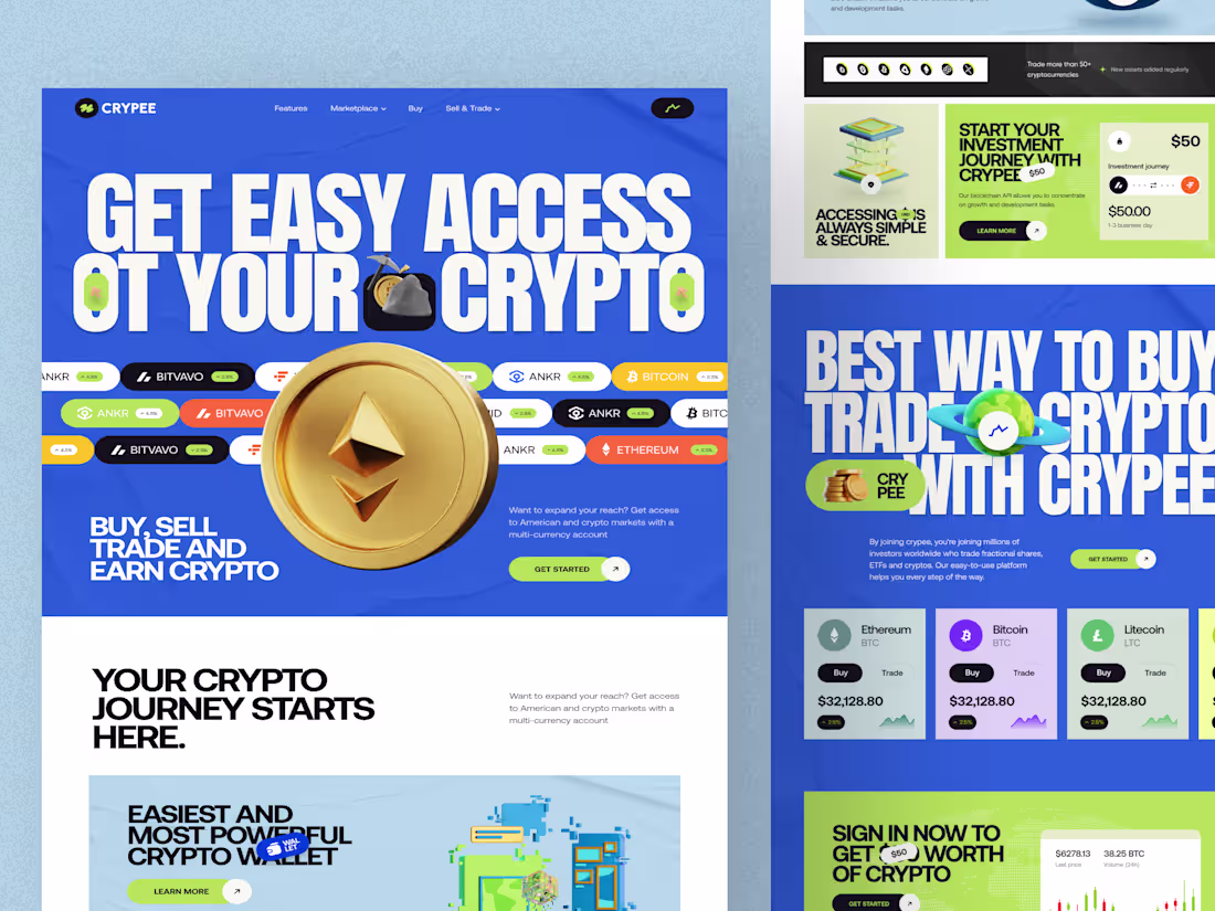 Cover image for Crypto Exchange Landing Page Website