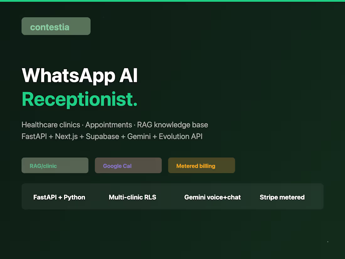Cover image for Contestia — WhatsApp AI Receptionist
