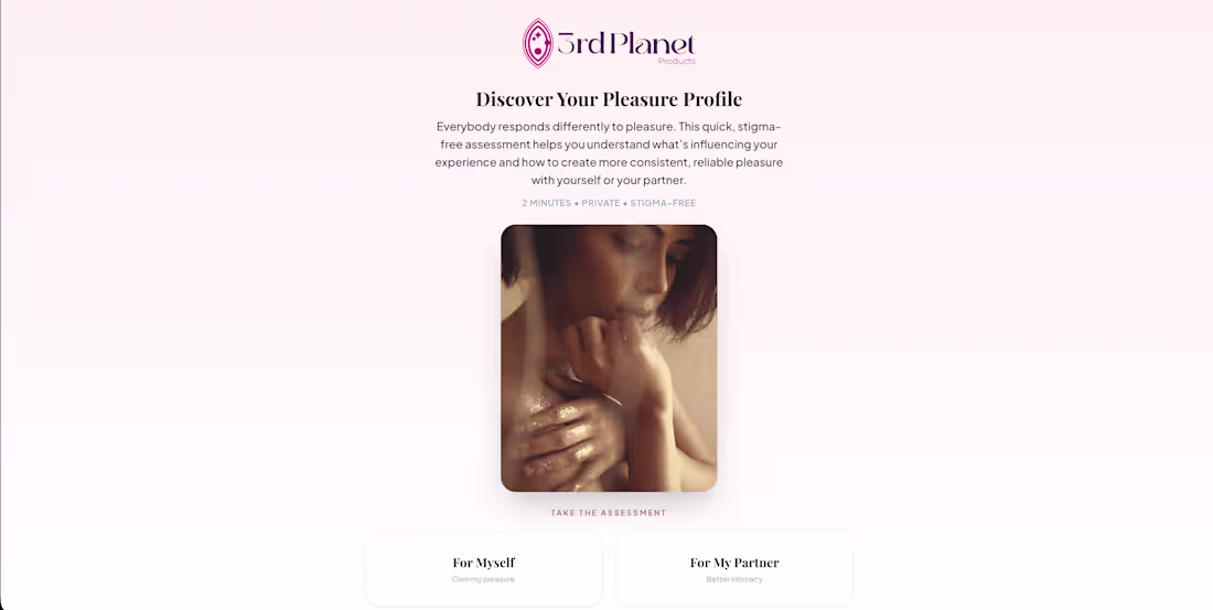 Cover image for Intimate wellness quiz app designed