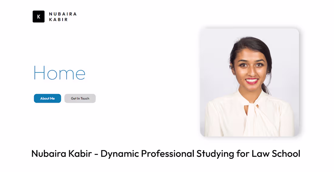 Cover image for Nubaira Kabir's personal website showcasing