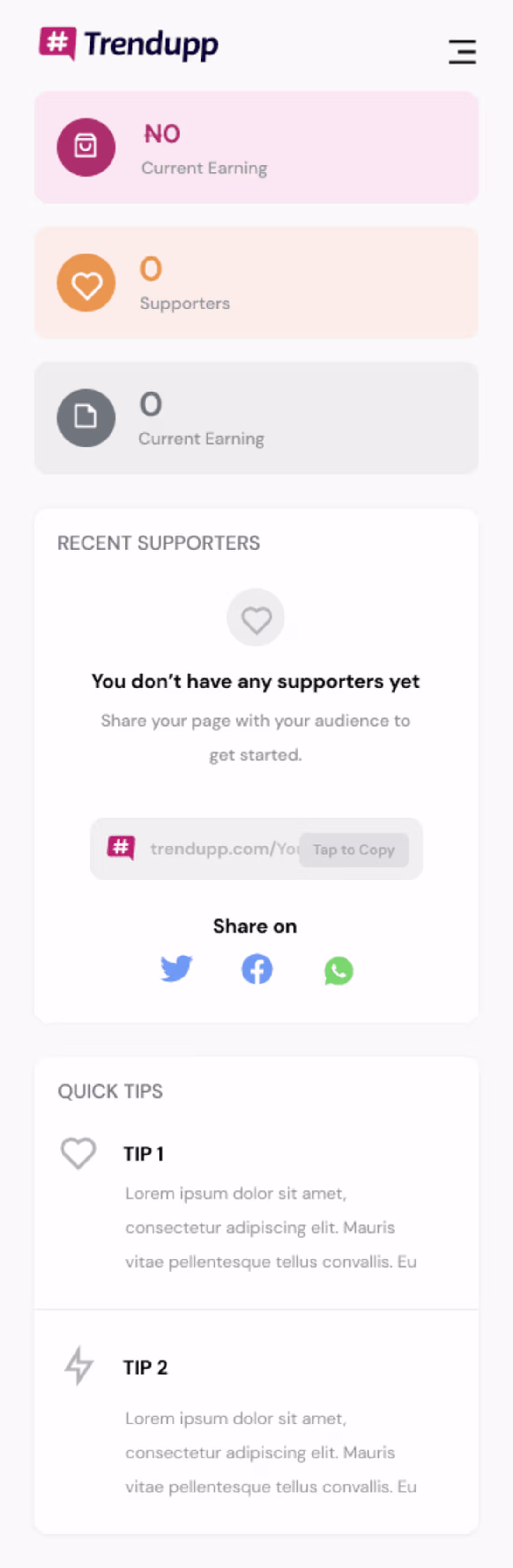 Cover image for Trenduup App