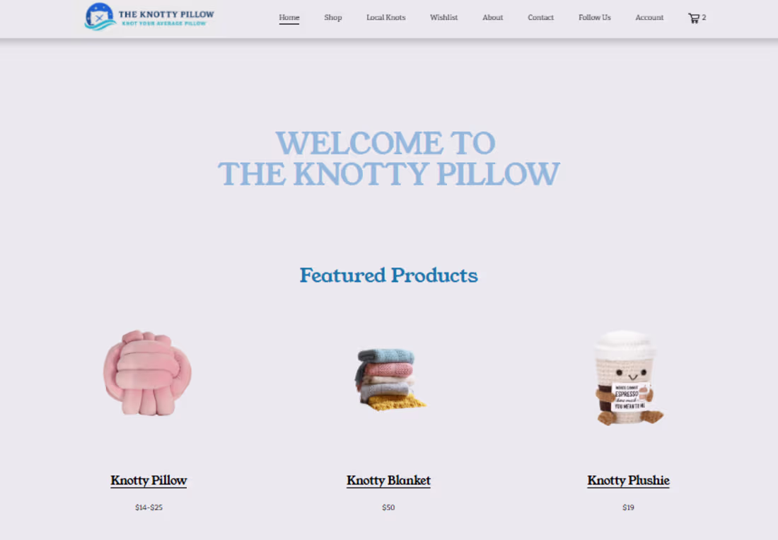 Cover image for theknottypillow.com (http://theknottypillow.com) is a fully ...