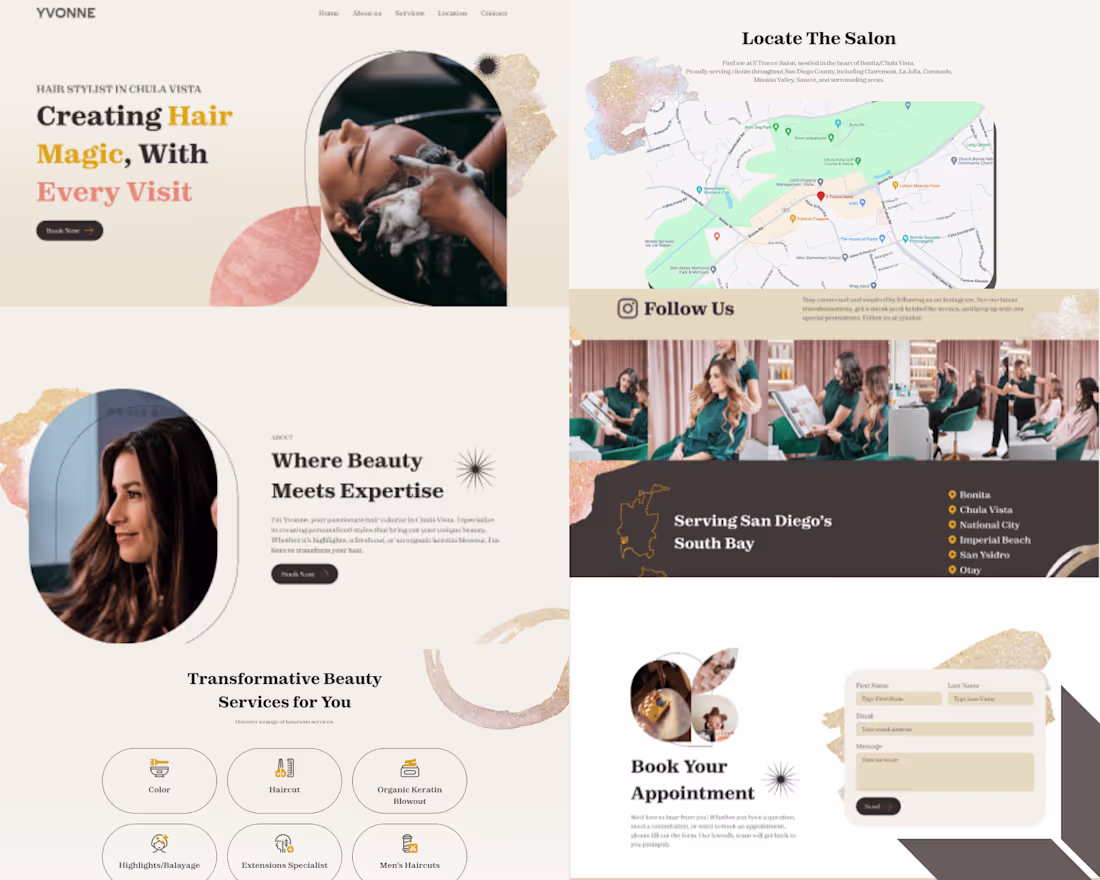 Cover image for Landing Page for a Salon ("YVONNE")