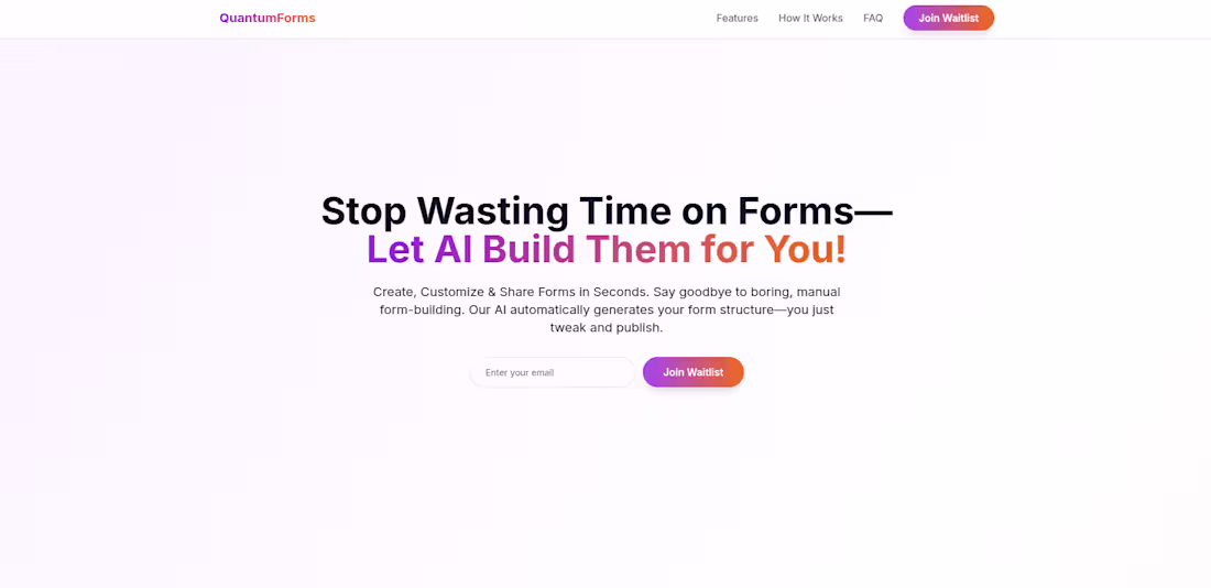 Cover image for QuantumForms NextJS Landing Page