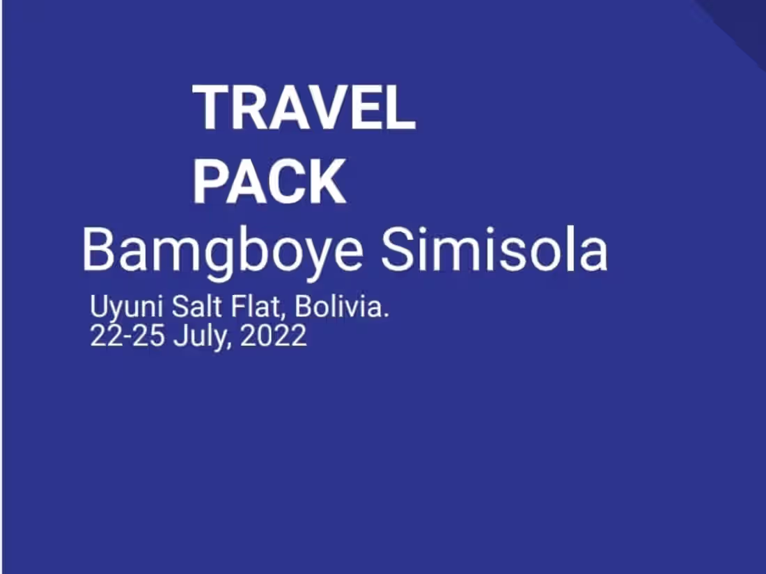 Cover image for Travel Pack Itinerary 