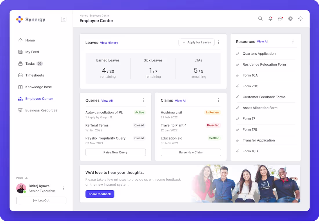 Cover image for Intranet Design for a IT Company