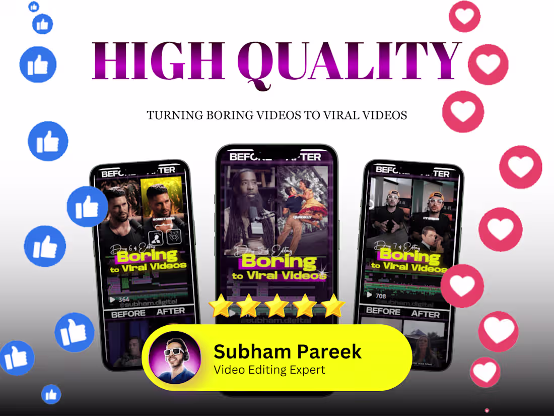 Cover image for All In One Video Editing Package from Long Videos to Shortform 