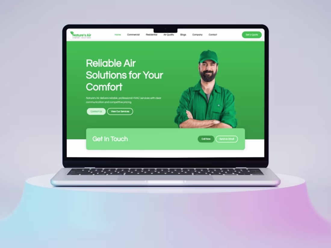 Cover image for Nature's Air - Air Comfort Solutions WordPress Website Design