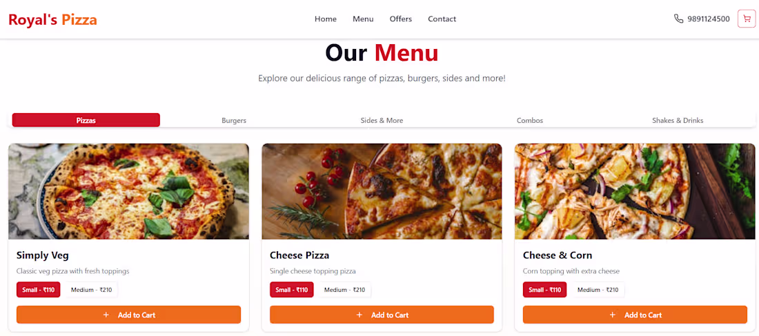 Cover image for Royal's pizza 