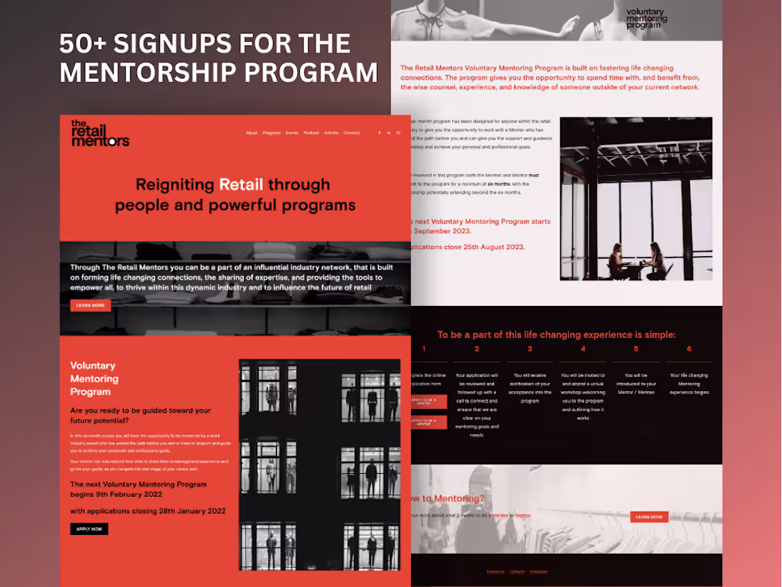 Cover image for Custom Squarespace Website for The Retail Mentors