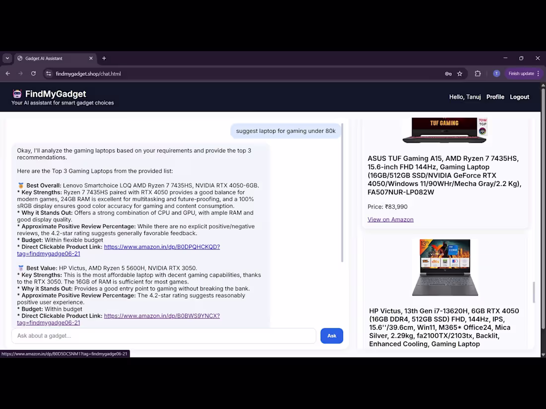 Cover image for AI-Powered Gadget Recommendation Agent