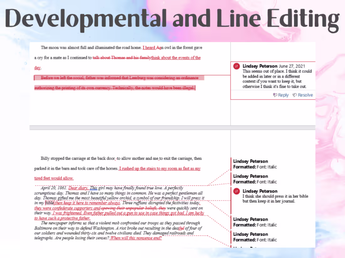 Cover image for Historical Fiction Novel Editing