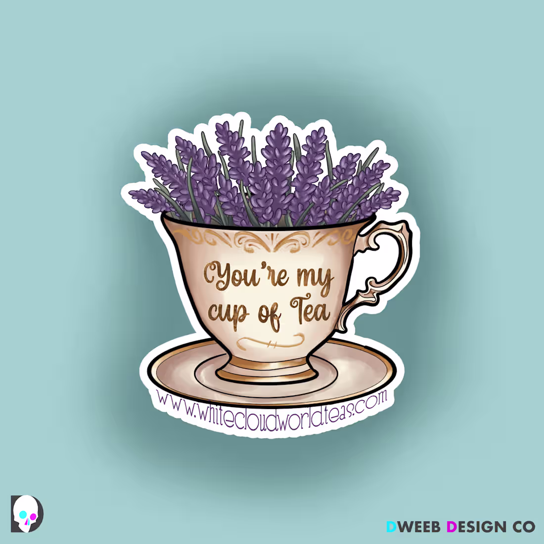 Cover image for White Cloud World Teas sticker design