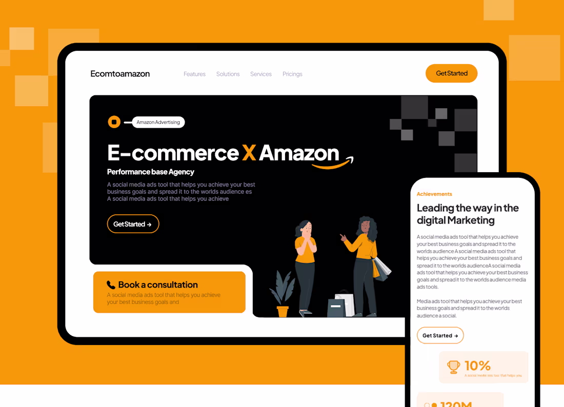 Cover image for E-commerceXAmazon — UI UX Design & Webflow Development