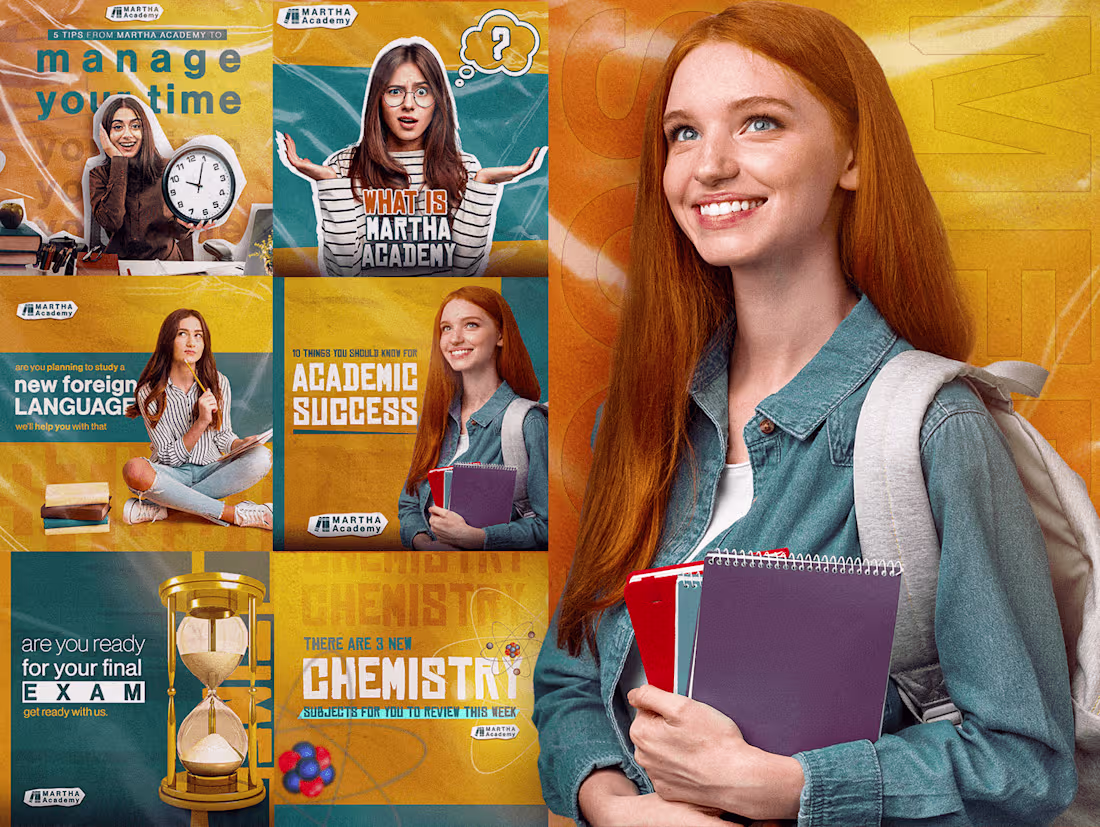 Cover image for Social media | study with Martha academy on Behance