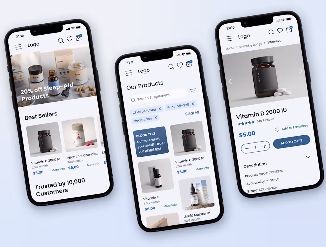 Cover image for Ecommerce Mobile Website for a Supplements Store