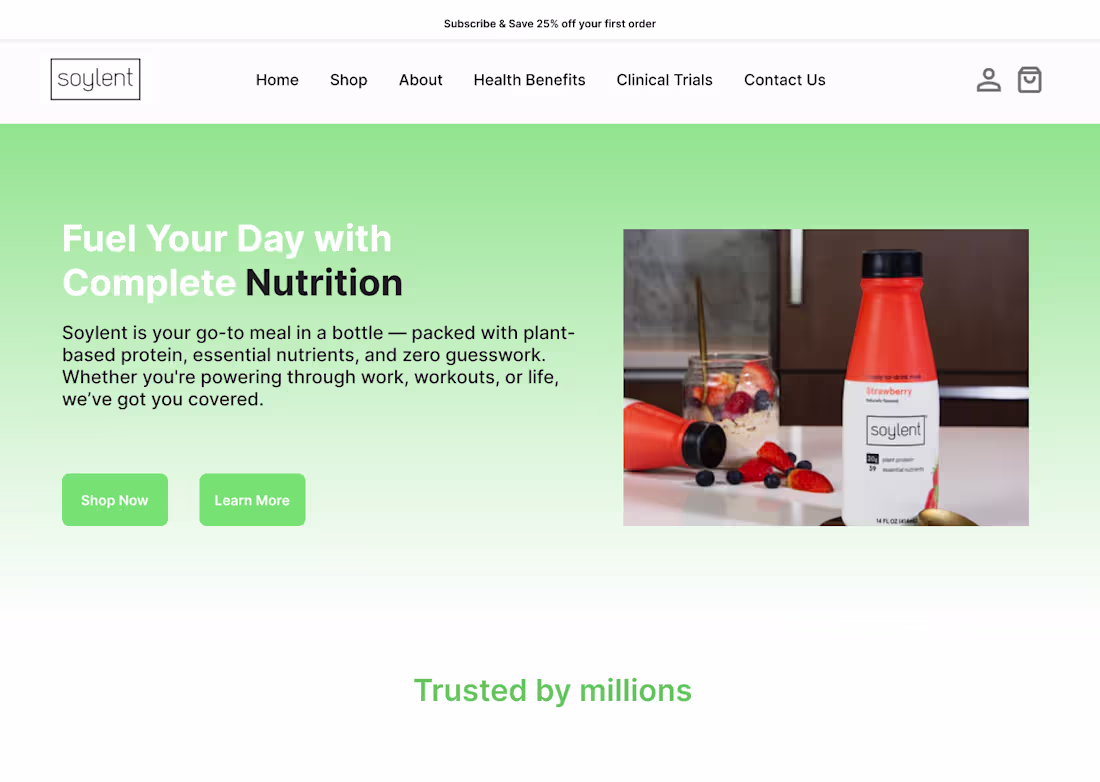 Cover image for Soylent Landing Page Redesign