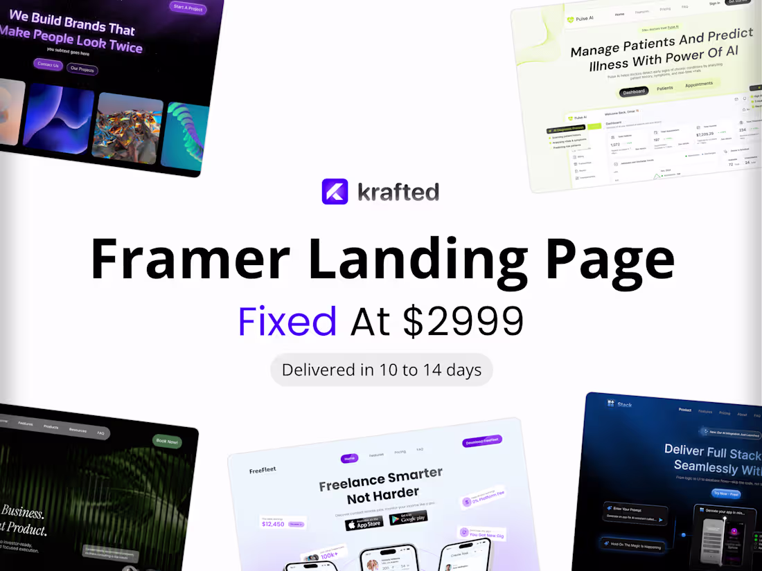 Cover image for Framer Landing Page Design & Dev