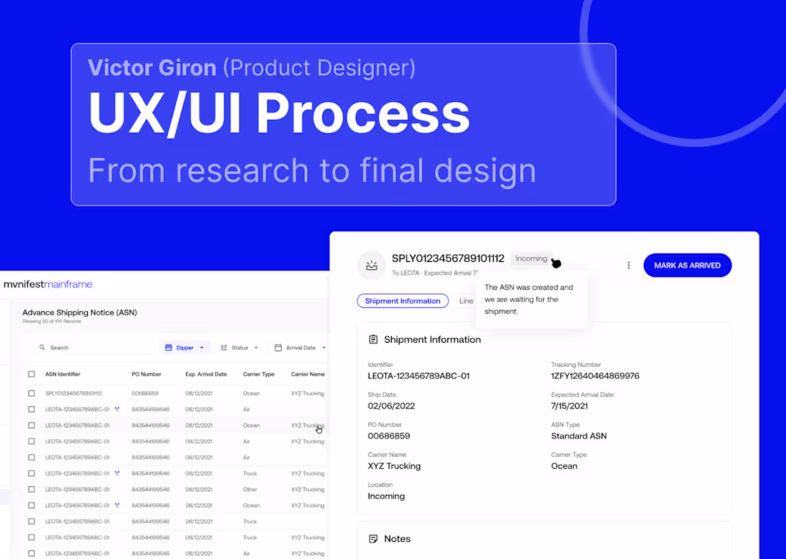 Cover image for Logistic web app SaaS - UX/UI Case Study