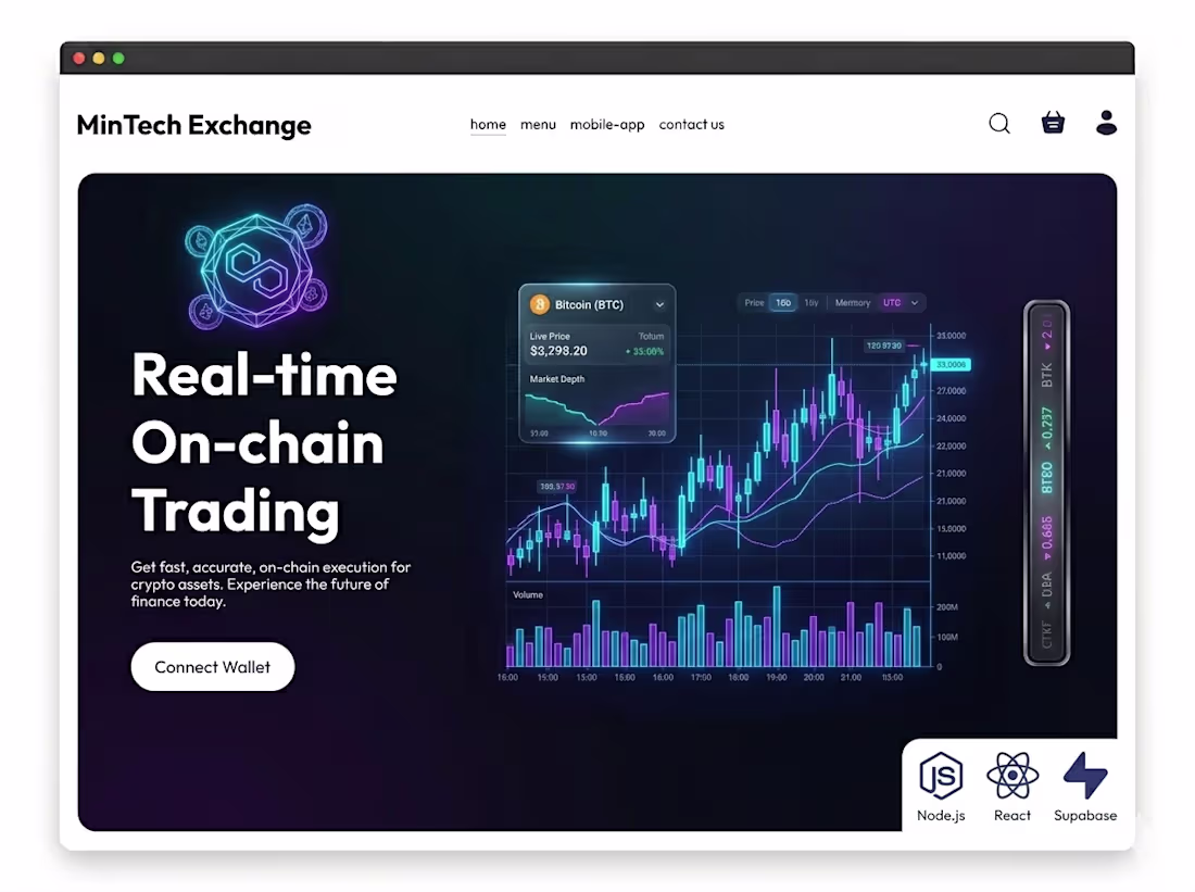 Cover image for MinTech Exchange: Real-time On-chain Trading
