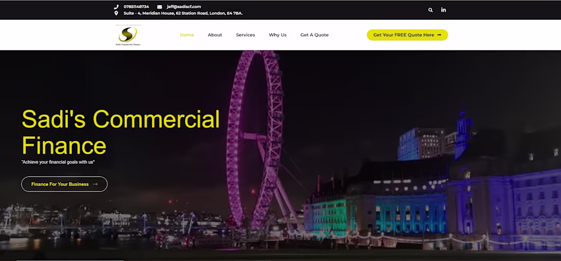 Cover image for WordPress Website Development for Sadi’s Commercial Finance