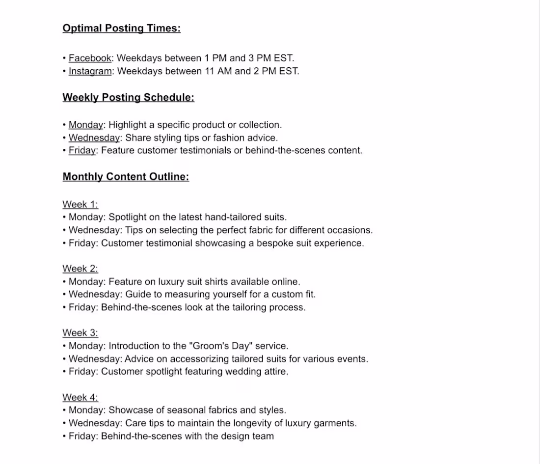 Cover image for Here's a sample of an organics marketing schedule I created ...