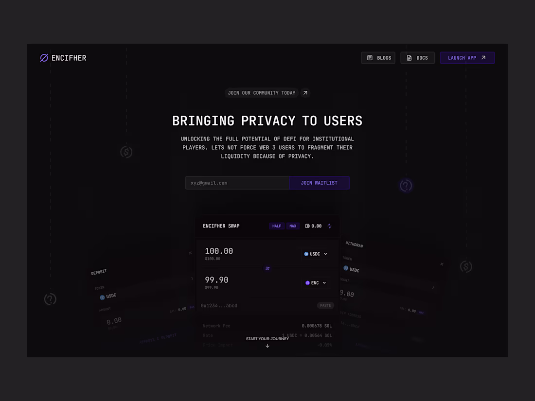 Cover image for Encifher | Product Design | Web 3.0