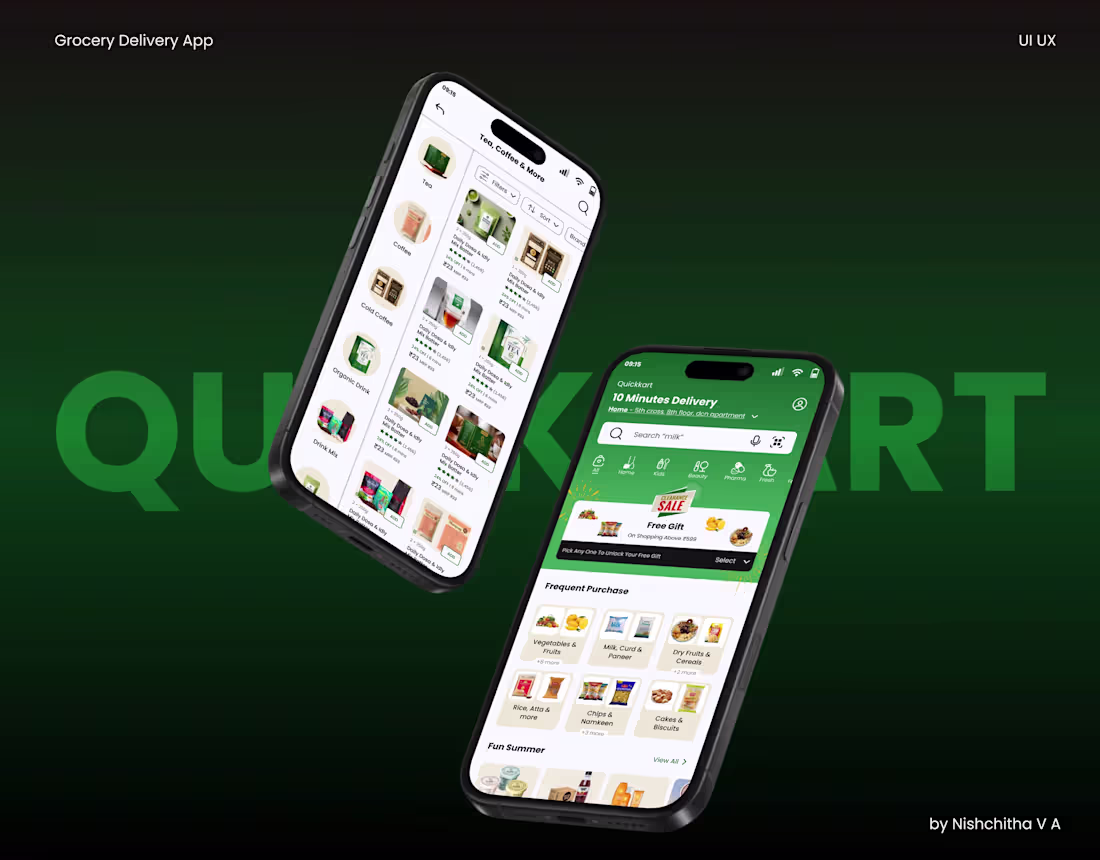 Cover image for Grocery Delivery App UI Case Study | Quickkart