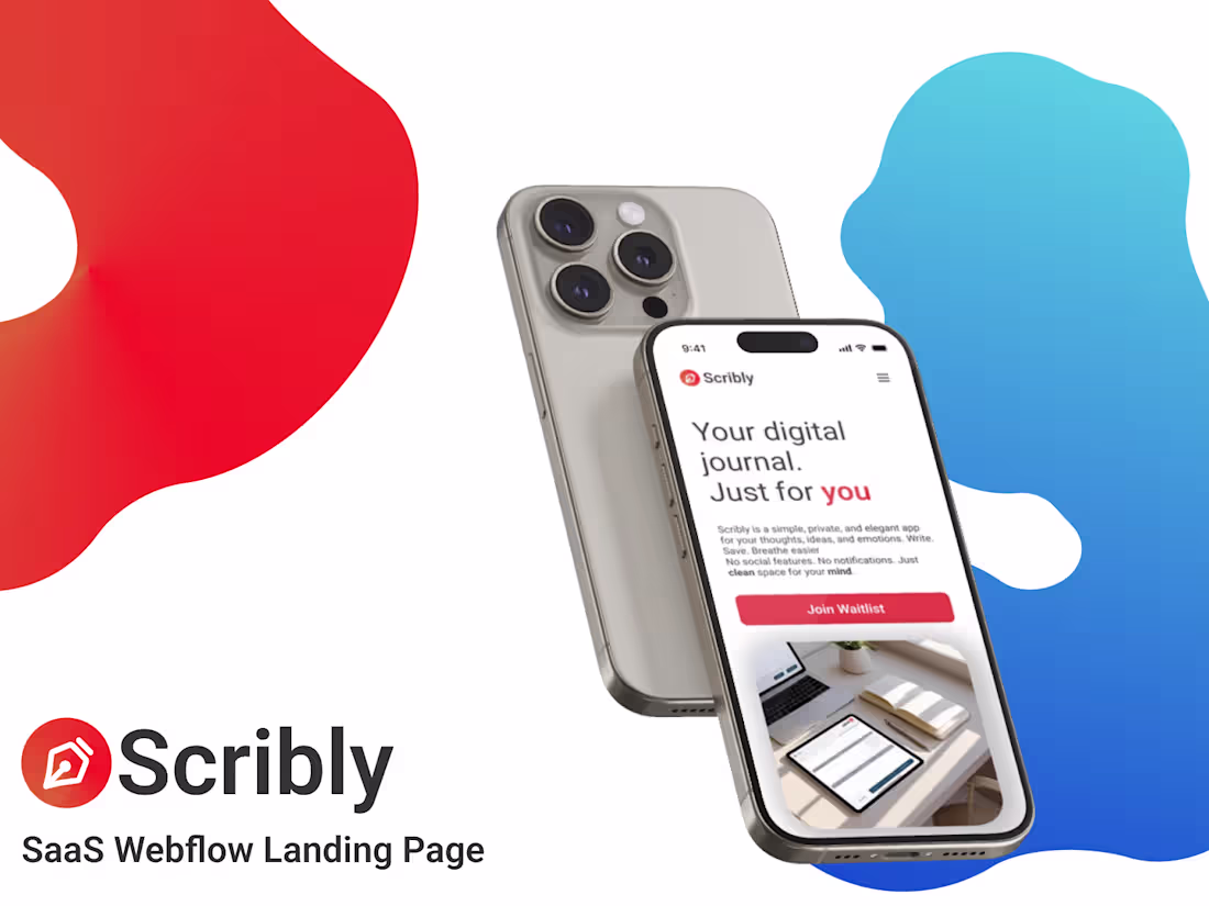 Cover image for Scribly – SaaS Webflow Landing Page