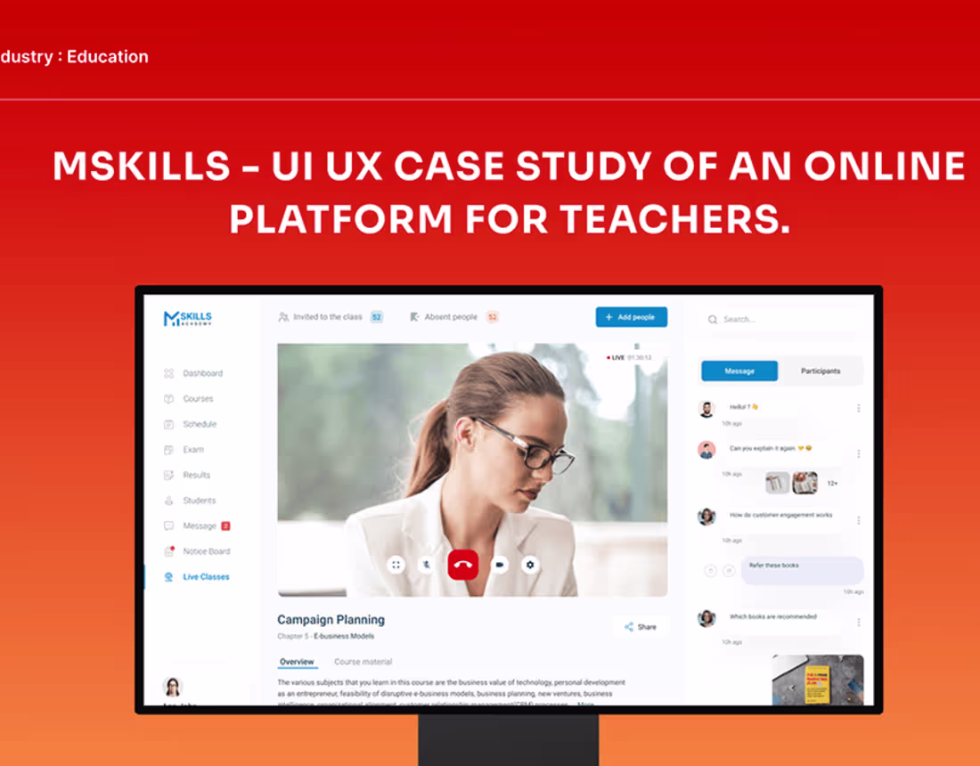 Cover image for UX Case Study - Teachers Online Platform 