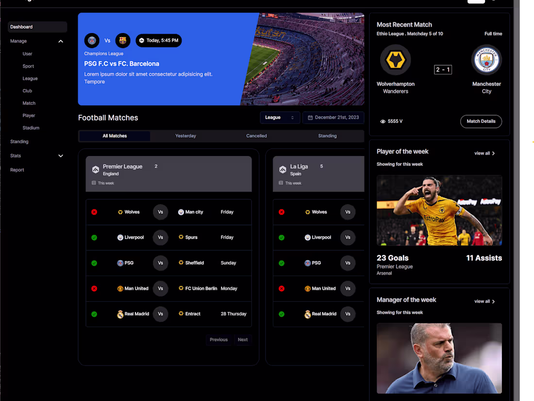 Cover image for Sports administration platform