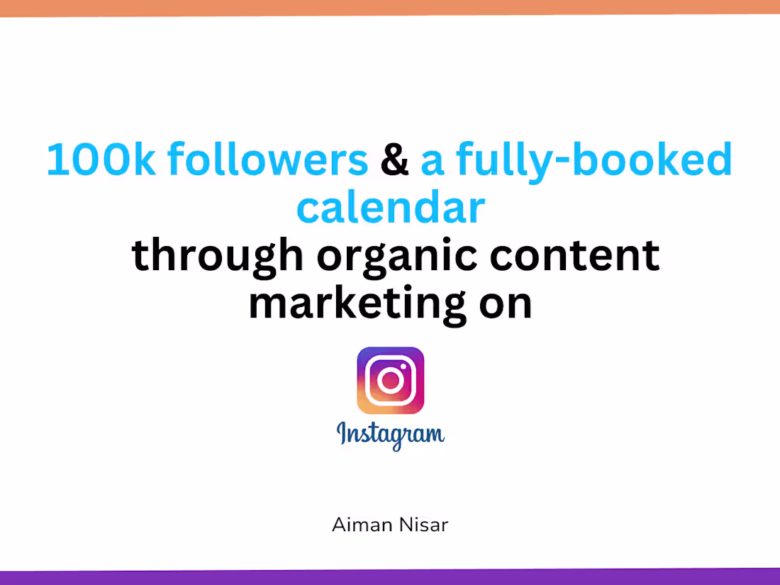 Cover image for 100k followers & a fully-booked coaching calendar in 12 months