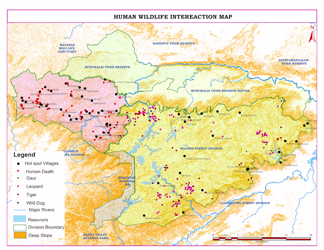 Cover image for Human–Wildlife Conflict Map
Human–wildlife conflict is