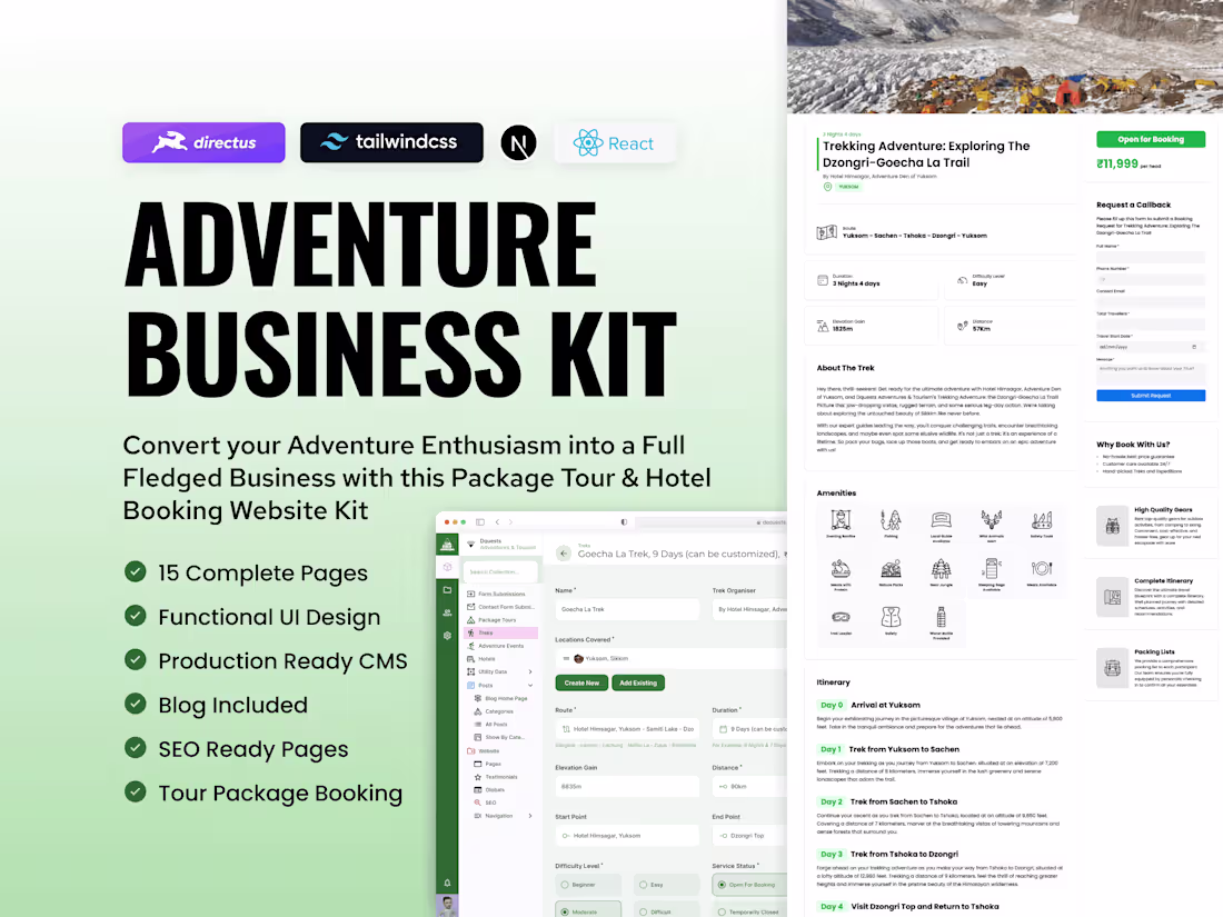 Cover image for Website & Blog for your Adventure Business powered by Directus