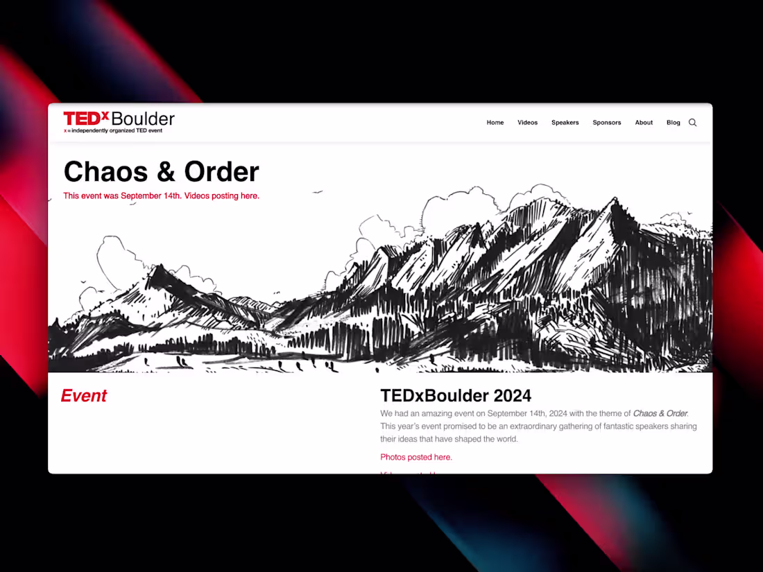 Cover image for ❖ TEDxBoulder - Framer Site ❖