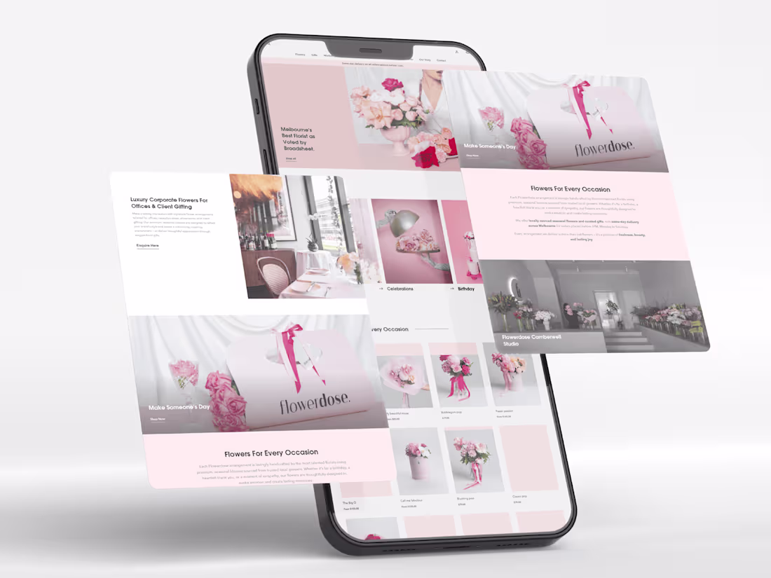 Cover image for Flowerdose – Luxury Store for Australia-Based Gifting Brand