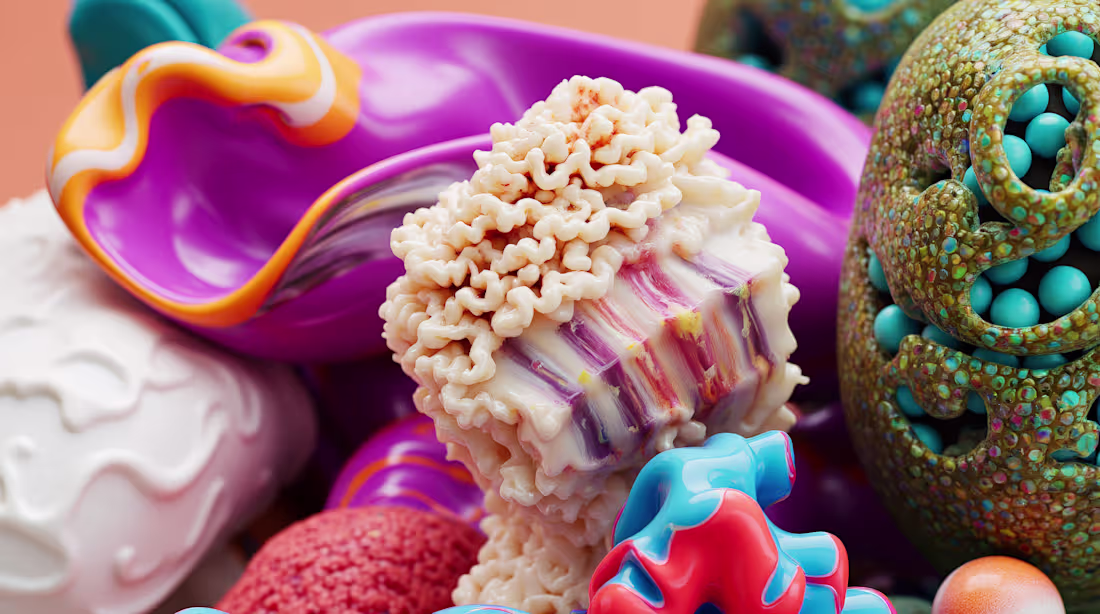 Cover image for Messy experiments with abstract 3D shapes, paint, and vegeta...