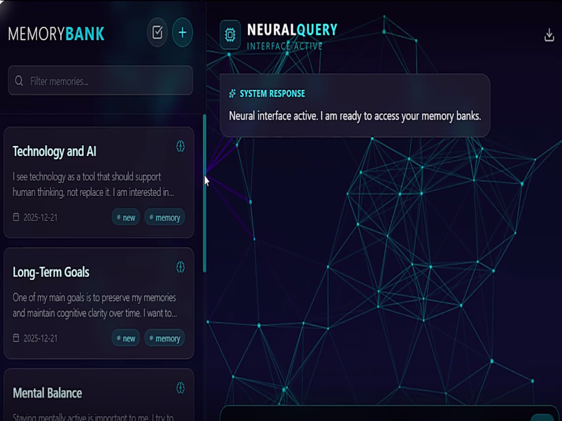 Cover image for NEUROTRACE is an AI-powered personal memory interface design...