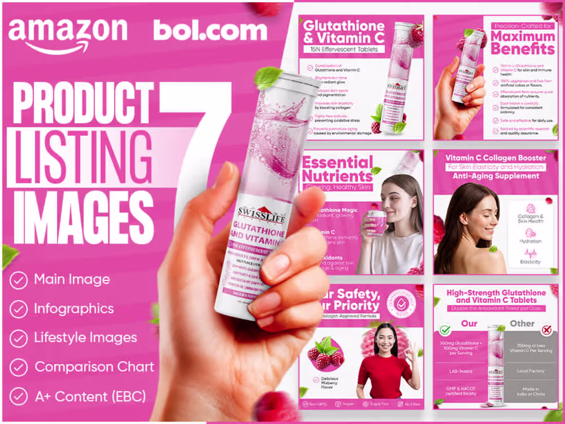 Cover image for I will design amazon product listings and infographic images