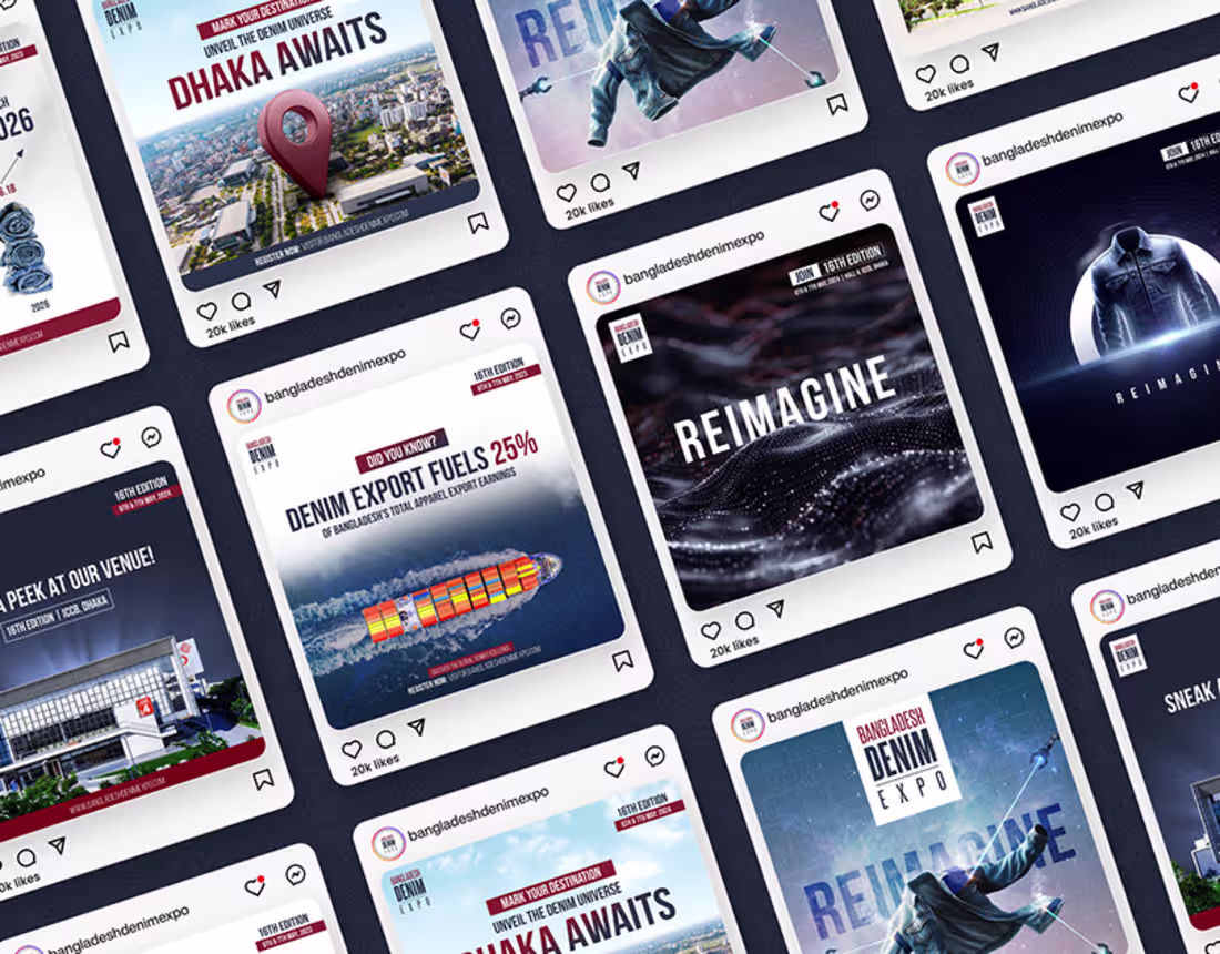 Cover image for Bangladesh Denim Expo Social Media Ad Creatives