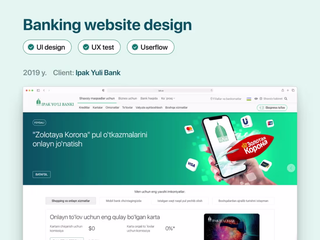 Cover image for Banking website design