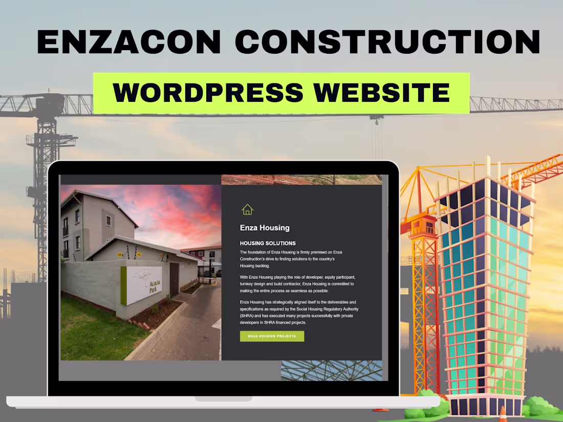 Cover image for Enzacon Construction | Wordpress Website