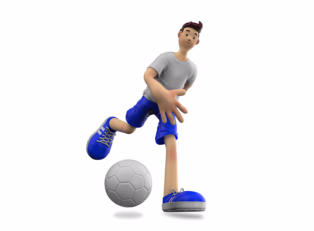 Cover image for 3D Cartoon Character – Soccer Kick