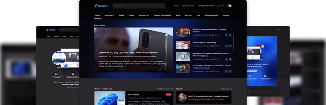 Cover image for Thurrott.com - Tech Website (Design & Development)