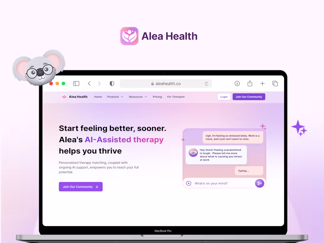 Cover image for AleaHealth - AI-assisted virtual mental health clinic