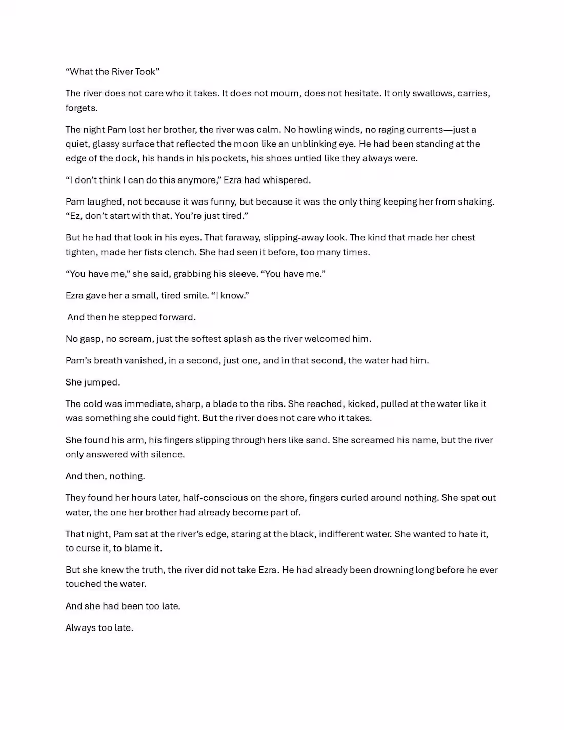 Cover image for "What the river took" A short story