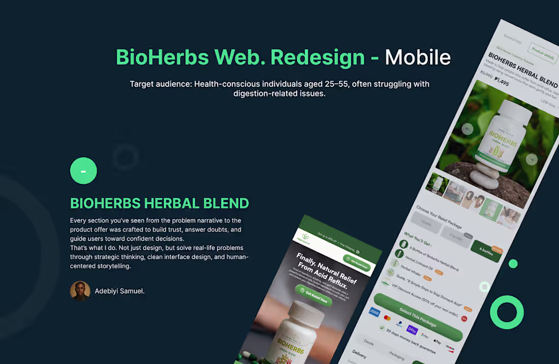 Cover image for Bioherbs Shopify store - Mobile Redesign