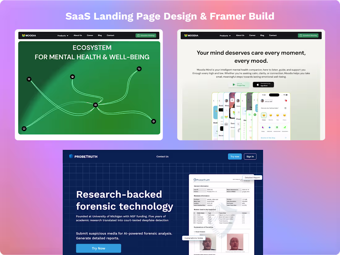 Cover image for SaaS Landing Page ( Design & Framer Build )