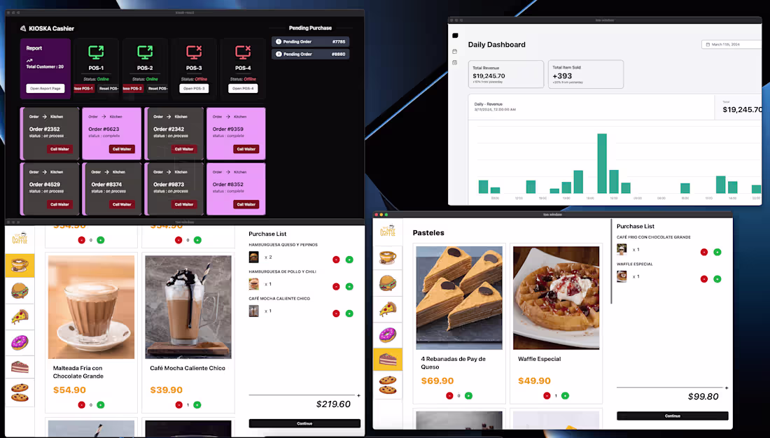Cover image for Kioska-POS: Multi Monitor Restaurant Management Desktop App